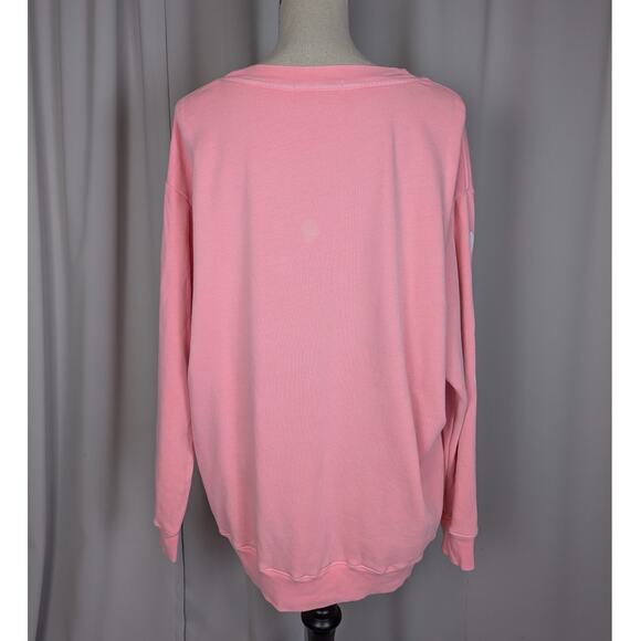 Wildfox Inside Out Baggy Beach Sweatshirt Pink and White Size M - Picture 14 of 15
